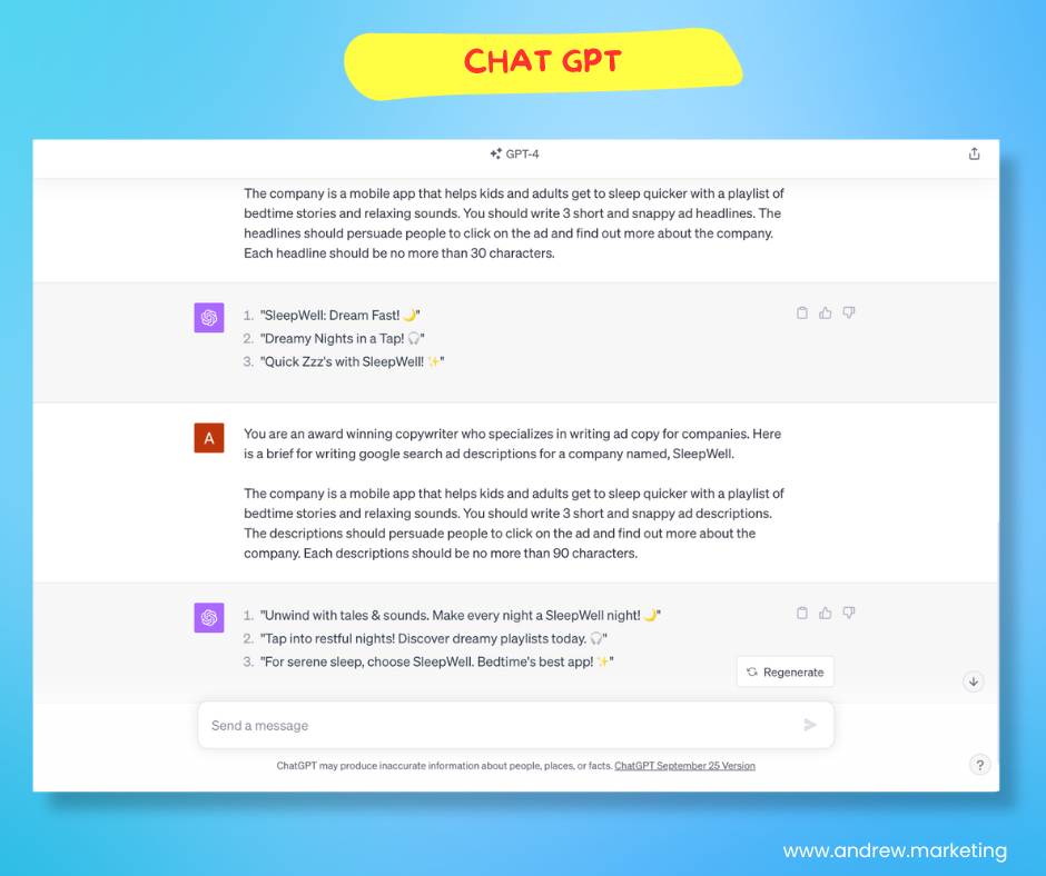 chatgpt ai copywriting tool