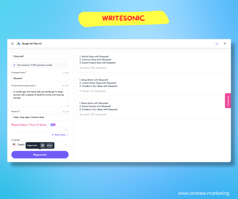 writesonic ai copywriting tool